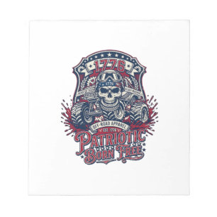 Patriottische 1776 Off Road Schedel Monstertruck Z Notitieblok
