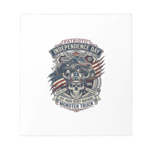 Patriottische 1776 Off Road Schedel Monstertruck Z Notitieblok