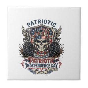 Patriottische 1776 Off Road Schedel Monstertruck Z Tegeltje