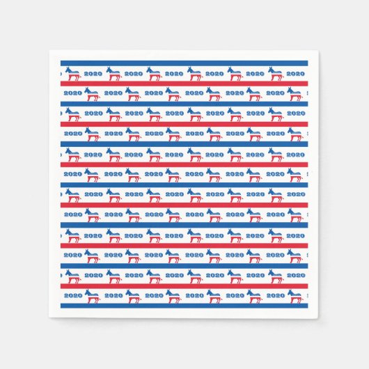 Patriottische 2020 Democraat Donkey Stripes Servetten (Voorkant)