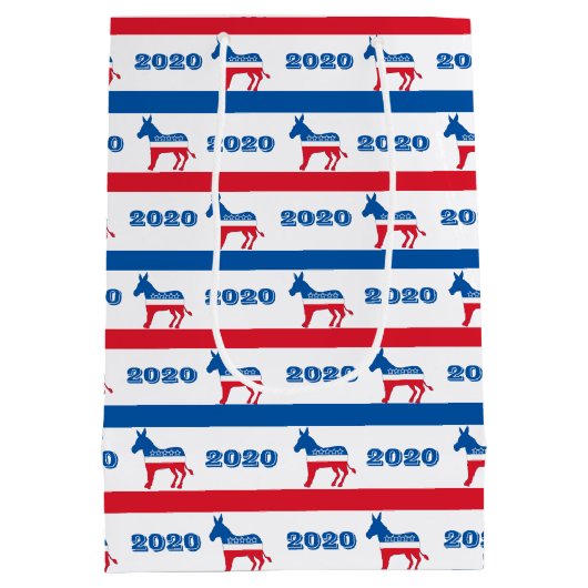 Patriottische 2020-democratische Donkerstrips Medium Cadeauzakje (Achterkant)