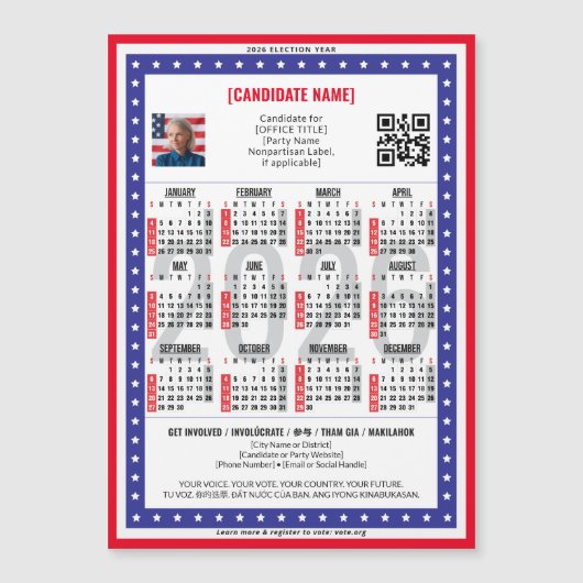 Patriottische 2026 Politieke Verkiezingen QR Code (Voorkant)