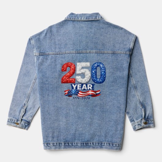 Patriottische 250 Jaar Verjaardag Denim Jacket (Achterkant)