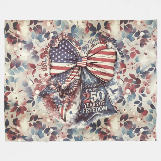 Patriottische 250 Jaar Verjaardag Fleece Deken (Voorkant (Horizontaal))