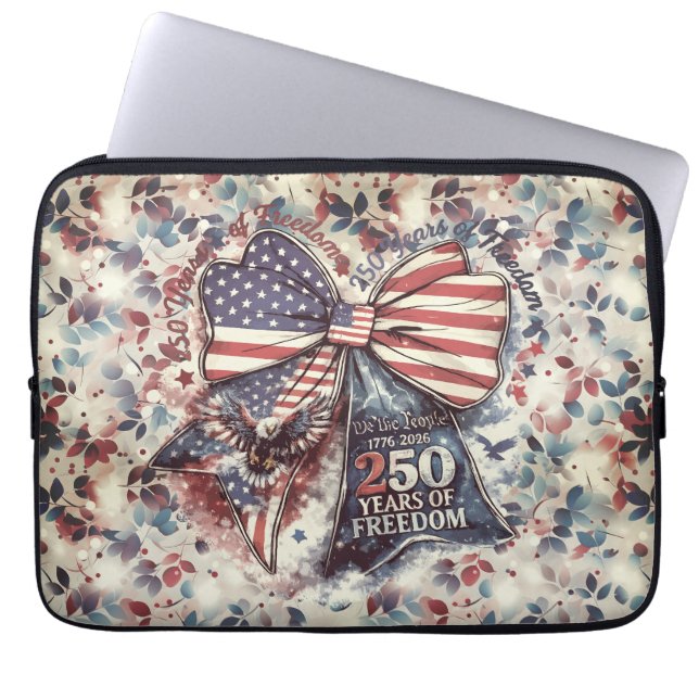 Patriottische 250 Jaar Verjaardag Laptop Sleeve (Voorkant)