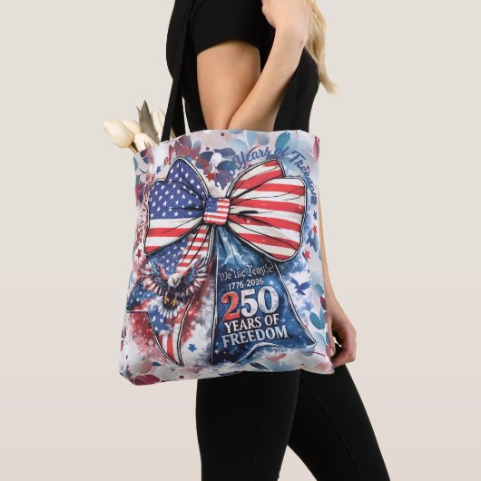 Patriottische 250 Jaar Verjaardag Tote Bag (Dichtbij)