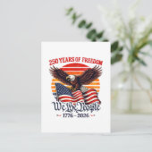 Patriottische 250 jaar vrijheid adelaar briefkaart (Staand voorkant)