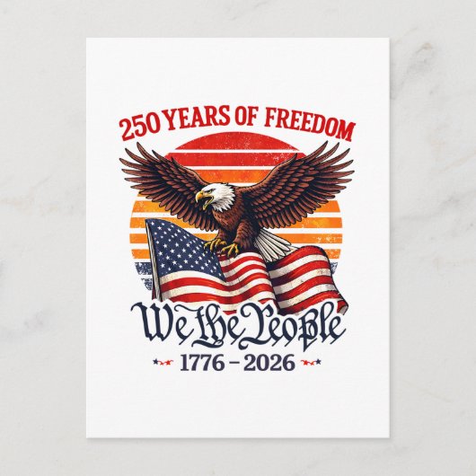 Patriottische 250 jaar vrijheid adelaar briefkaart (Voorkant)