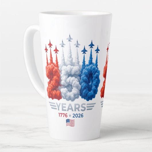 Patriottische 250e verjaardag latte mok (Linkerhoek)
