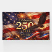 Patriottische 250e verjaardagsbanner spandoek (Horizontaal)