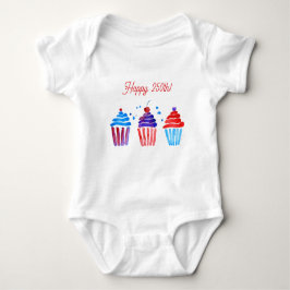Patriottische 250ste rood wit blauwe aquarel cupca romper