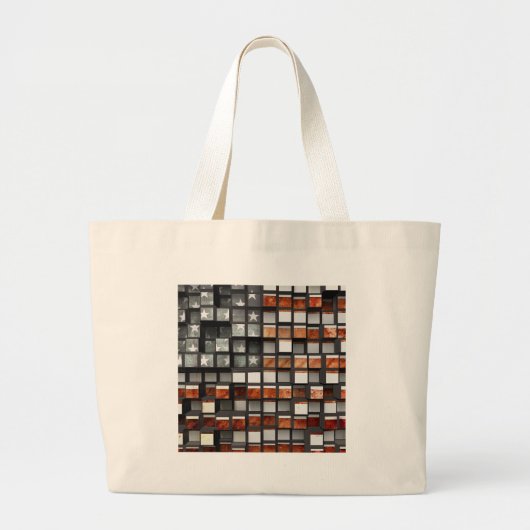 Patriottische 3D Amerikaanse vlag Grote Tote Bag (Voorkant)
