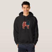 Patriottische 4 juli Amerikaanse Eskimo Dog Americ Hoodie (Voorkant volledig)