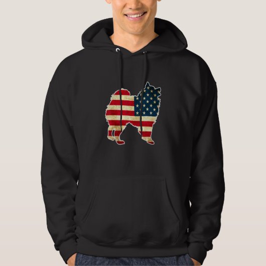 Patriottische 4 juli Amerikaanse Eskimo Dog Americ Hoodie (Voorkant)