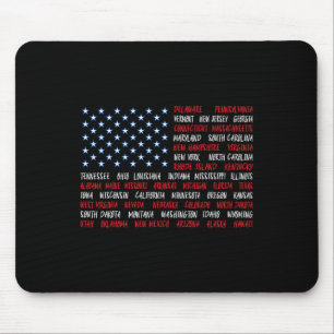 Patriottische 4 juli Amerikaanse vlag Alle 50 stat Muismat
