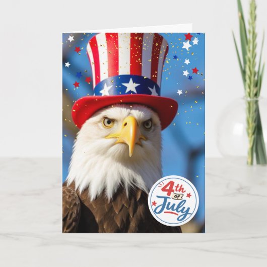 Patriottische 4 juli Amerikaanse Zeearend Oom Sam Kaart (Voorkant)
