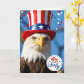 Patriottische 4 juli Amerikaanse Zeearend Oom Sam Kaart (Gele Bloem)