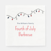 Patriottische 4 juli Barbecue String Lights Servet (Voorkant)