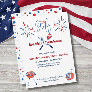 Patriottische 4 juli BBQ Amerika 250e verjaardag Kaart