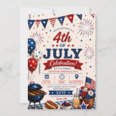 Patriottische 4 juli BBQ-feest Kaart (Voorkant)