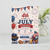 Patriottische 4 juli BBQ-feest Kaart (Staand voorkant)