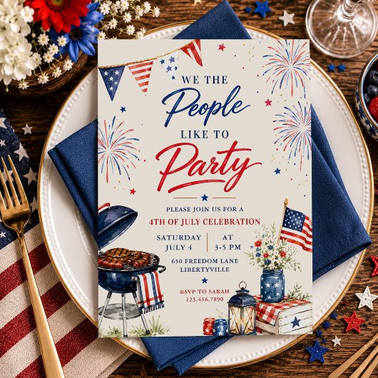 Patriottische 4 juli BBQ-feest Kaart