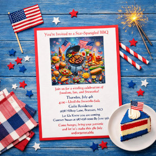 Patriottische 4 juli BBQ / Feest Kaart