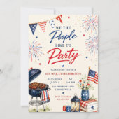 Patriottische 4 juli BBQ-feest Kaart (Voorkant)