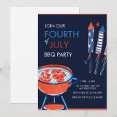 Patriottische 4 juli BBQ-feest uitnodiging (Voorkant / Achterkant)