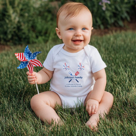 Patriottische 4 juli BBQ Picknick Amerika 250ste v Romper