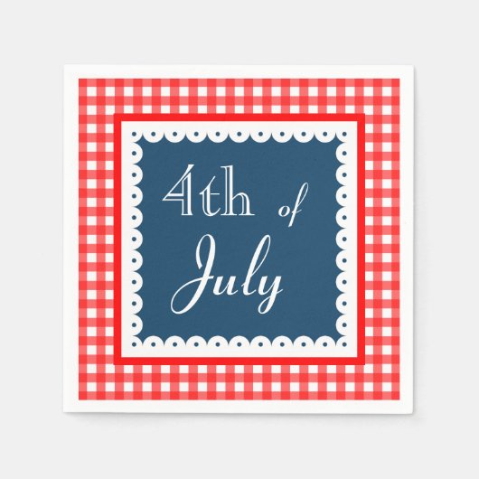 Patriottische 4 juli BBQ picknick servetten  (Voorkant)