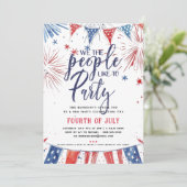 Patriottische 4 juli BBQ zwembadfeestje Kaart (Staand voorkant)