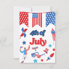 Patriottische 4 juli bedankkaart