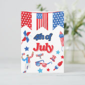 Patriottische 4 juli bedankkaart (Staand voorkant)
