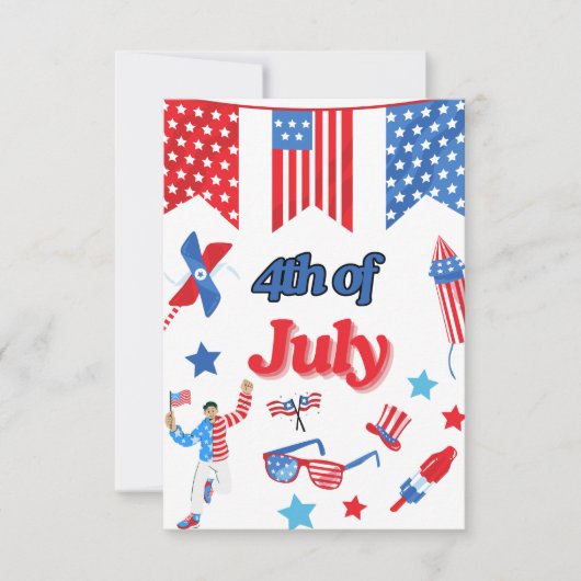 Patriottische 4 juli Bedankpas Bedankkaart (Voorkant)