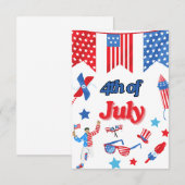 Patriottische 4 juli Bedankpas Bedankkaart (Voorkant / Achterkant)