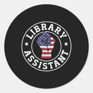 Patriottische 4 juli bibliotheek Istant Ronde Sticker