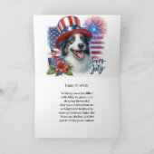 Patriottische 4 juli Border Collie Feestdagen Kaart (Binnen)