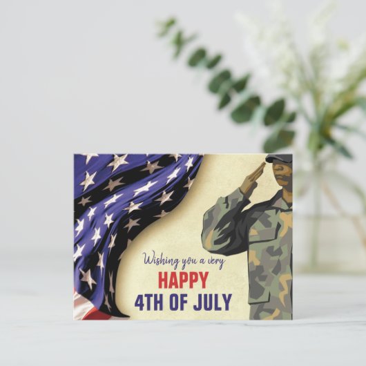 Patriottische 4 JULI Briefkaart (Staand voorkant)