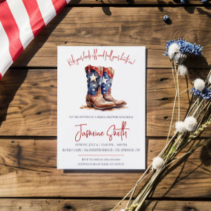 Patriottische 4 juli, Cowgirl Laarzen Bruidsdiner Kaart