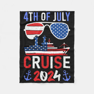 Patriottische 4 juli cruise familie squad matching fleece deken