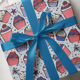 Patriottische 4 juli Cupcakes Inpakpapier