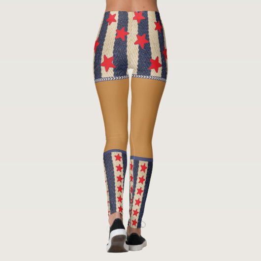 Patriottische 4 juli Fake Shorts & Sokken Leggings (Achterkant)