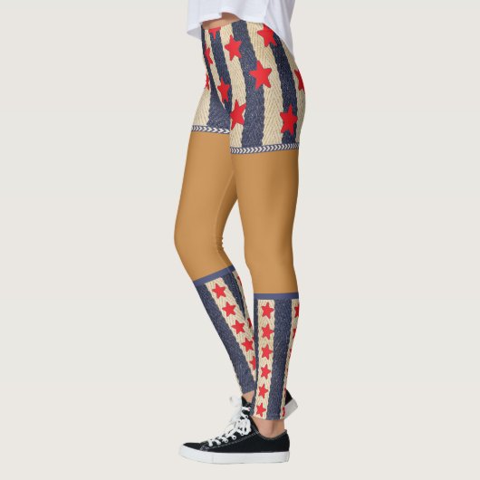 Patriottische 4 juli Fake Shorts & Sokken Leggings (Links)