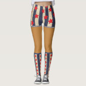Patriottische 4 juli Fake Shorts & Sokken Leggings (Voorkant)