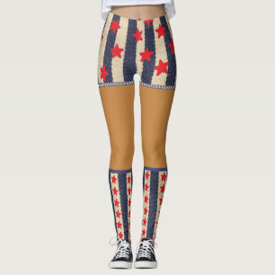 Patriottische 4 juli Fake Shorts & Sokken Leggings