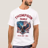 Patriottische 4 juli Familie Reünie Amerikaanse vl T-shirt (Voorkant)