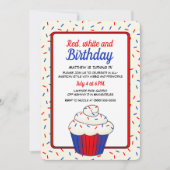 Patriottische 4 juli Fun Vanilla Cupcake Verjaarda Kaart (Voorkant)