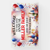 Patriottische 4 juli gezinsviering banner (Verticaal)