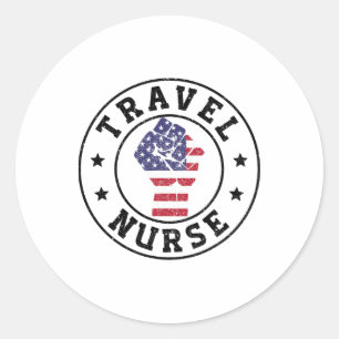 Patriottische 4 juli Gezondheidszorg Reisverpleegs Ronde Sticker